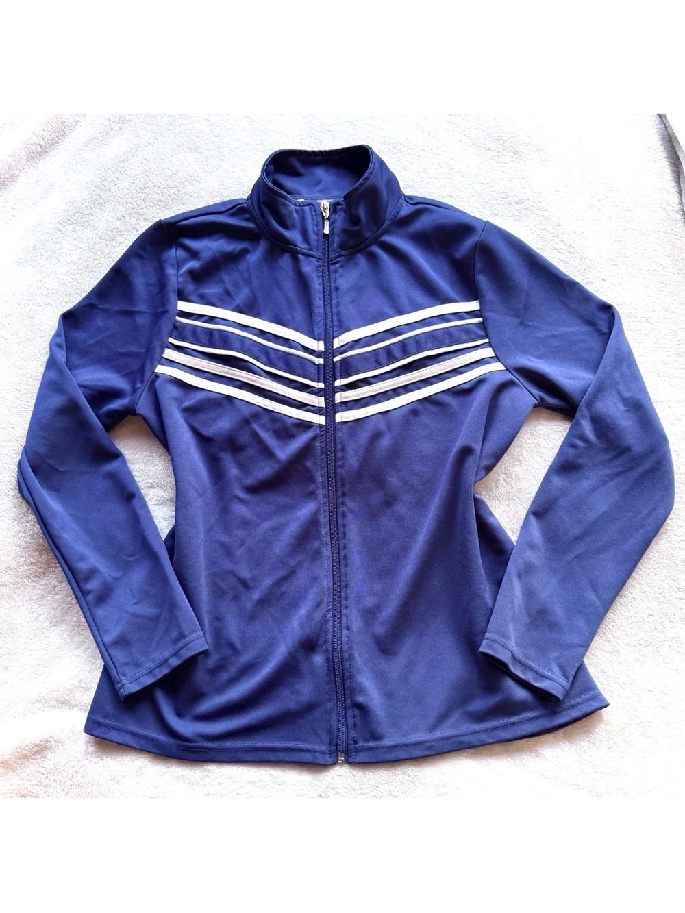 K.Jordan Navy Jacket with White Stripe Accents